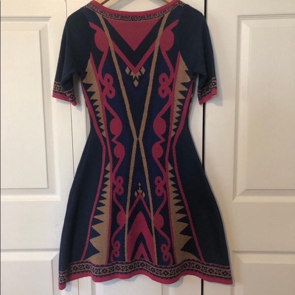 Patterned navy dress - Picture 2 of 3